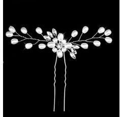 신부를위한 39.4 인치 웨딩 크리스탈 헤어 덩굴, 4 개의 진주 헤어핀 헤어 쥬얼리 헤어 액세서리 수제 라인 석 헤드 피스 신부 신부 들러리 파티 파티를위한 웨딩 헤어 액세서리