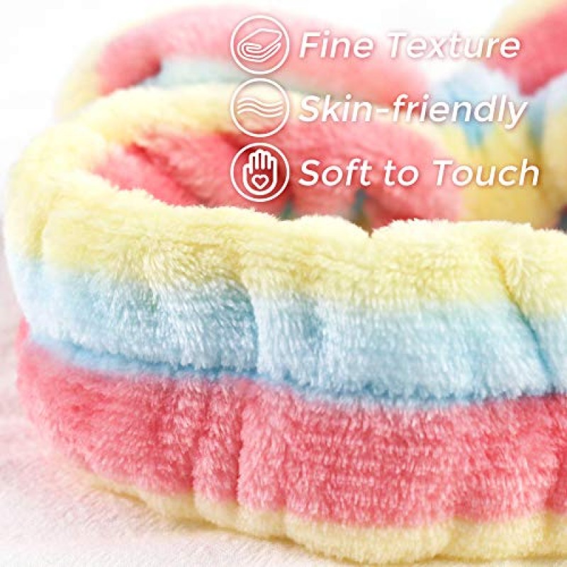 3 수달 활 머리 밴드, 8PCS 스파 머리띠 메이크업 머리띠 여성 얼굴 메이크업 머리 밴드, 샤워 세척 얼굴, 부드러운 산호 양털 머리 랩