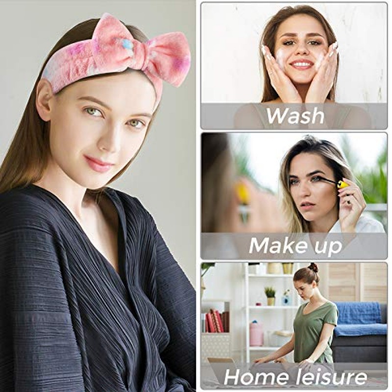 3 수달 활 머리 밴드, 8PCS 스파 머리띠 메이크업 머리띠 여성 얼굴 메이크업 머리 밴드, 샤워 세척 얼굴, 부드러운 산호 양털 머리 랩