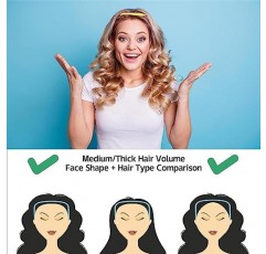 곱슬 머리 머리띠 2개 - 선글래스 머리띠 여성용 두꺼운 머리 중간 머리띠 보이지 않는 머리 후프, 화려한 자물쇠를 위한 완벽한 수정(다색)