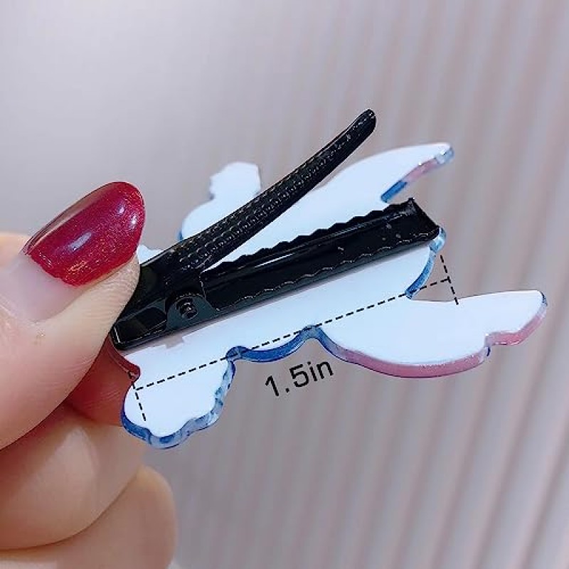 10팩 만화 세련된 스티치 헤어 클립, 어린이를 위한 우아하고 세련된 헤어 액세서리 소녀 유아 및 여성, 친구, 가족 및 스티치 애호가를 위한 선물