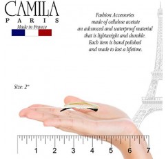 Camila Paris CP1994/2 여성용 프렌치 헤어 머리핀 클립, 핸드메이드, 사이드 슬라이드인 메탈 프리 클로저 여성용 강력한 홀드 그립 헤어 클립, 미끄럼 방지 내구성이 뛰어난 스타일링 헤어 액세서리, 프랑스산