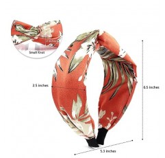 Beauty.H.C 여성용 머리띠, 넓은 매듭 머리띠, 패션 플로럴 패턴 머리띠 쉬폰 새틴 보호 머리띠, 여성 및 여아용 헤어 액세서리, 미끄럼 방지 & 한 사이즈(3 PCS)