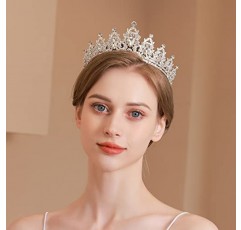 Kamirola - 여성용 및 여아용 여왕 크라운 및 티아라 공주 크라운 신부용 크리스탈 머리띠, 결혼식 및 파티용 공주(슬리버)