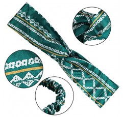 여성용 24 팩 Boho 머리띠, 여성용 헤어 용 빈티지 꽃 탄성 헤어 액세서리, 가발 용 트위스트 매듭 여성용 패션 머리띠