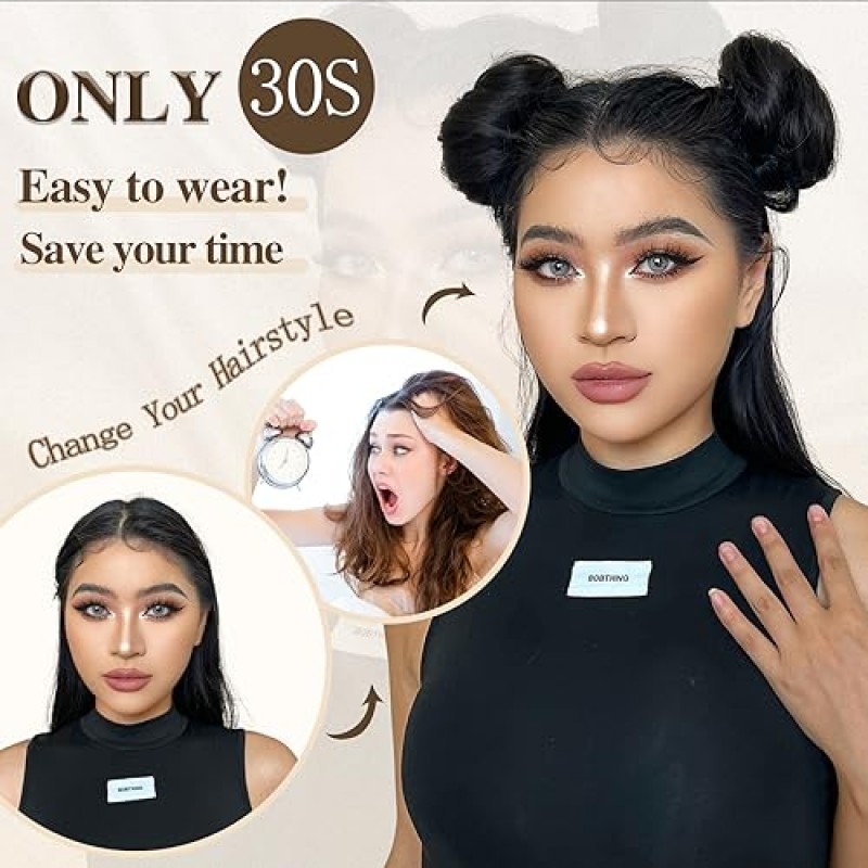 HMD 2PCS 미니 클로 클립 헤어 번 스페이스 번 지저분한 고양이 귀 헤어 피스 클로 헤어 번 확장 합성 도넛 Updo 헤어 익스텐션 여성용 헤어 액세서리 소녀(6A)