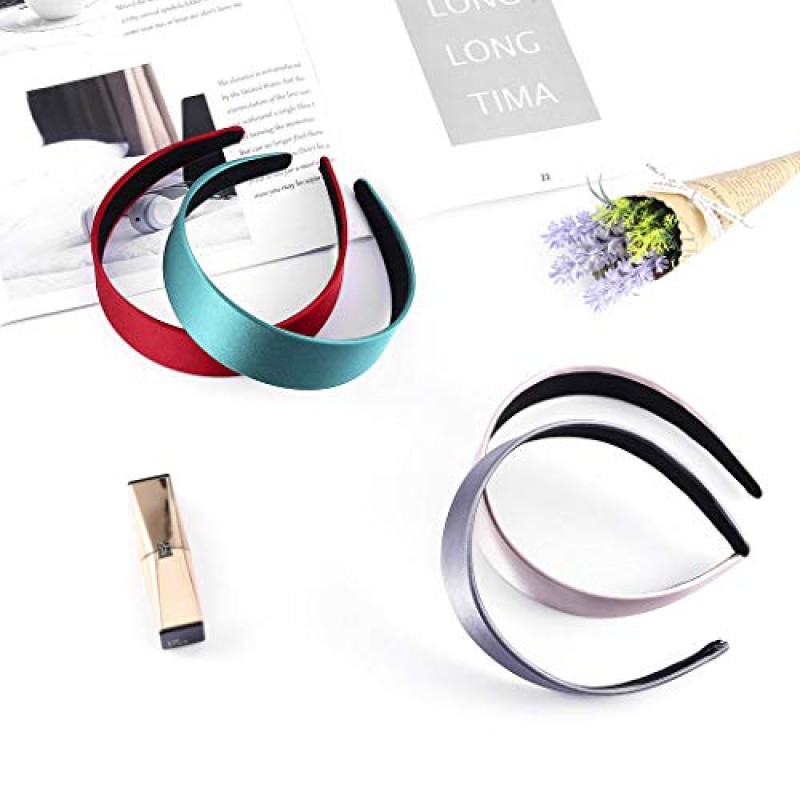 Bohend 패션 여성 매듭 머리띠 4Pcs 와이드 헤어 후프 매일 사용 여성과 소녀를위한 터번 헤어 액세서리 (E)