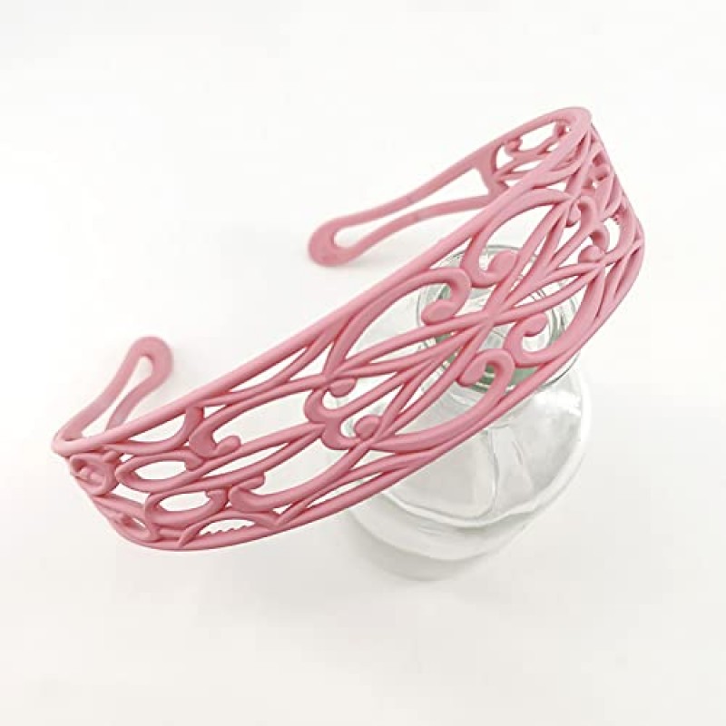 Kukiwhy 9 PCS Sliverdew 여성용 플라스틱 머리띠, 여성용 넓은 헤어 밴드 여성용 피그 테일 머리띠 치아가있는 패션 헤어 밴드 단단한 머리 고리 우아한 헤어 액세서리