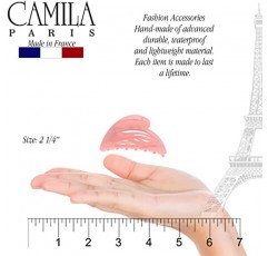 Camila Paris CP3435 여성용 프렌치 헤어 클립, 소형 돌핀 핑크, 여성용 헤어 클로 클립 턱 패션 내구성 및 스타일링 여성용 헤어 액세서리, 강력한 홀드 슬립 그립 없음 Made in France