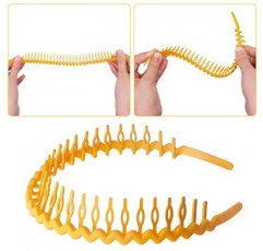 Misgirlot 치아가있는 플라스틱 머리띠, 10Pcs 단색 머리띠 머리 고리 여성과 소녀, 멀티 컬러, 웨이브 치아를위한 패션 헤어 액세서리