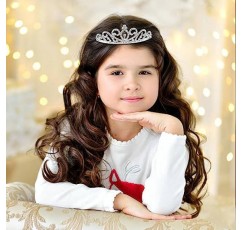 Cinaci 8 팩 실버 메탈 반짝 반짝 빛나는 라인 석 크라운 머리띠 웨딩 파티 생일 파티 공주 헤어 티아라 걸쇠 어린이를위한 액세서리 소녀 십대 여성 신부