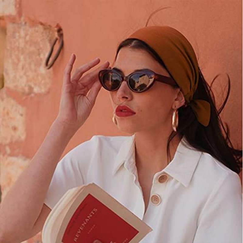 DRESHOW 6 PCS 여성용 조절 가능한 머리띠 매듭 머리띠 운동을위한 탄성 미끄럼 방지 패션 헤어 밴드 스포츠 러닝 요가