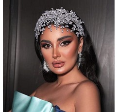 GAODESI 웨딩 헤드피스 여성용 라인스톤 웨딩 헤어밴드 신부용 웨딩 헤어 액세서리