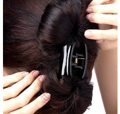 RC ROCHE ORNAMENT 12 Pcs 여성용 세련된 플랫 클러치 조 클로 자용 클램프 걸스 뷰티 슬립 그립 걸쇠 핀 귀여운 스타일링 헤어 스타일 패션 액세서리 클래식 헤어 클립, 소형 클리어 브라운 및 블랙