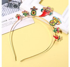 Vokone Cinco De Mayo 여성용 머리띠 다채로운 솜브레로 아보카도 선인장 Fiesta 머리띠 멕시코 파티 의상 모자를 쓰고 있죠