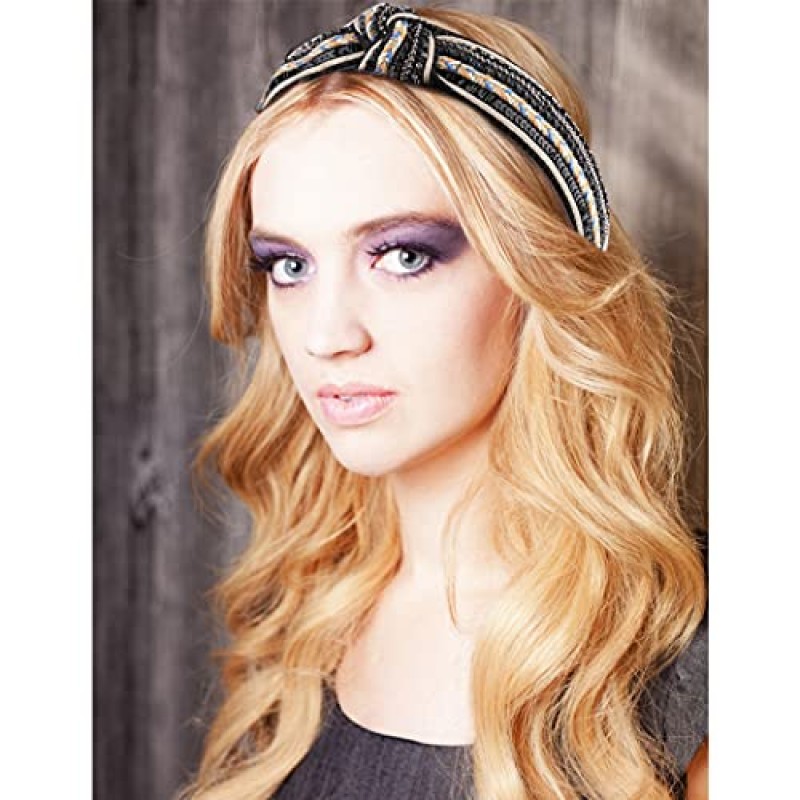 TOBATOBA 여성용 매듭 보호 머리띠, 3 팩 파란색 머리띠 매듭 머리띠, Diademas Para Mujer De Moda, 여성용 크리스탈 진주 머리띠, 여성용 넓은 터번 머리띠 여성용 미끄럼 방지 패션