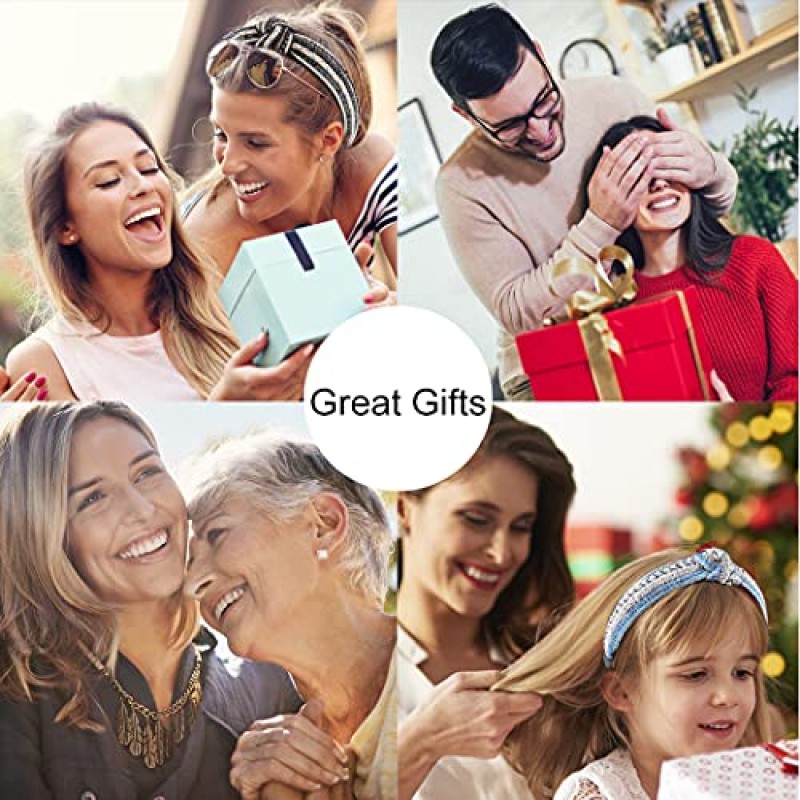 TOBATOBA 여성용 매듭 보호 머리띠, 3 팩 파란색 머리띠 매듭 머리띠, Diademas Para Mujer De Moda, 여성용 크리스탈 진주 머리띠, 여성용 넓은 터번 머리띠 여성용 미끄럼 방지 패션