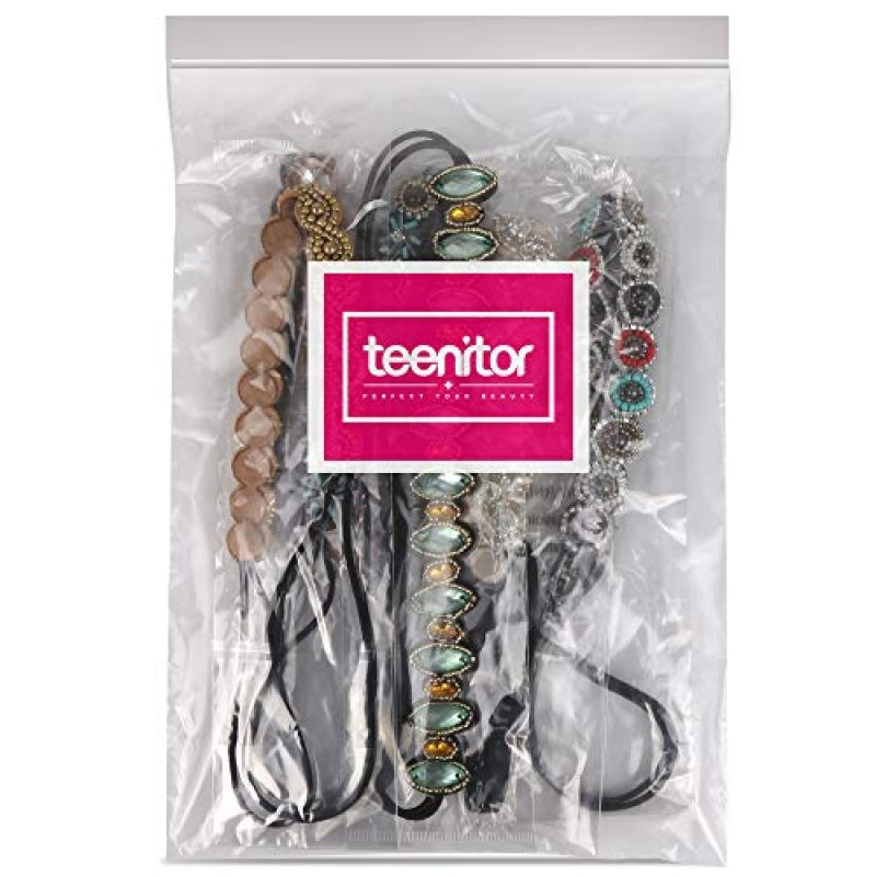 Teenitor 6pcs 라인 석 페르시 머리띠, 레이디 여성을위한 탄성 보석 헤어 밴드 소녀 헤어 액세서리 20-26.8 '다색