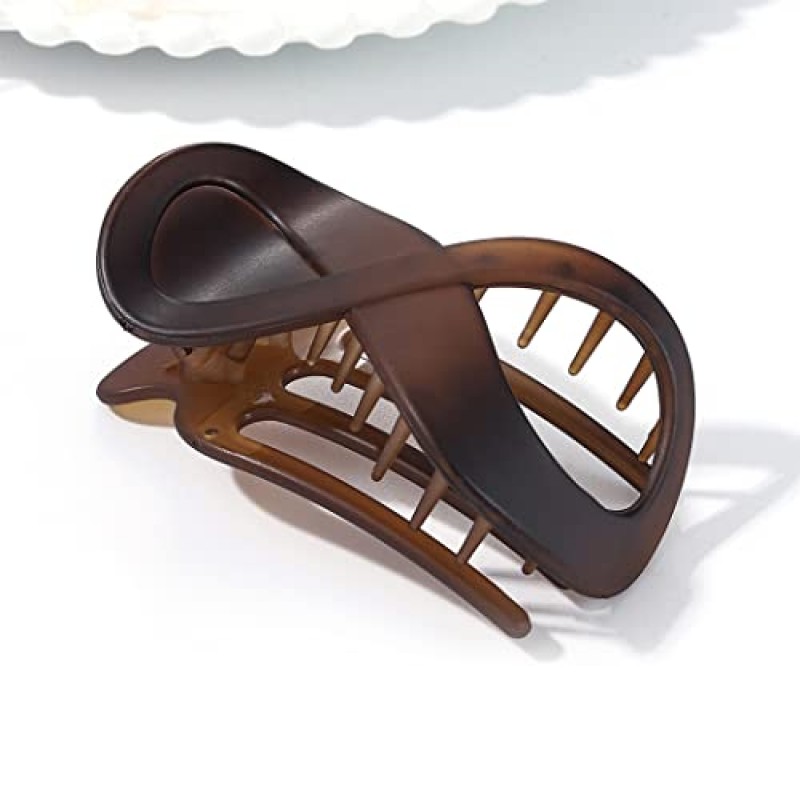 Brinie French Concord 헤어 클립 아크릴 헤어 클로 클립 두꺼운 헤어 플랫 헤어 클립 그립 헤어 바나나 헤어핀 스타일링 헤어 액세서리(2개 팩)