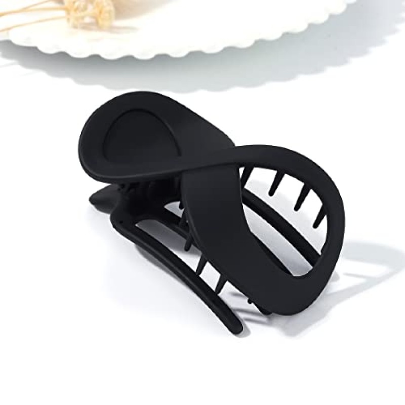 Brinie French Concord 헤어 클립 아크릴 헤어 클로 클립 두꺼운 헤어 플랫 헤어 클립 그립 헤어 바나나 헤어핀 스타일링 헤어 액세서리(2개 팩)