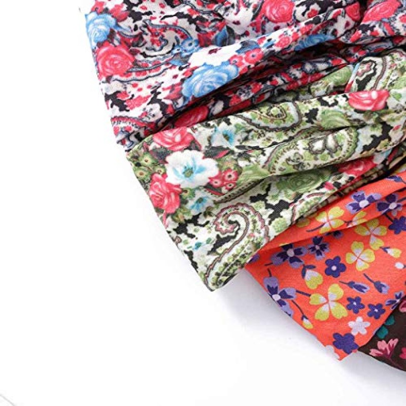 Bohend Boho 패션 머리띠 넓은 꽃 크리스 크로스 Bandeau 헤어 밴드 탄성 요가 스포츠 헤어 액세서리 여성과 소녀를위한 (G)