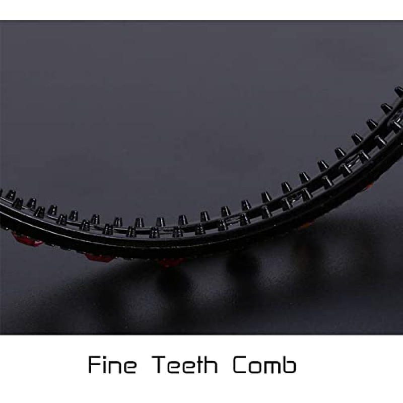 INLAZYTIM 5 팩 여성용 치아 빗이있는 라인 석 머리띠 여자 패션 크리스탈 헤어 밴드 반짝 이는 더블 행 미끄럼 방지 치아 헤어 후프 플라스틱 헤어 액세서리