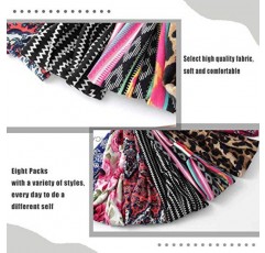 Bohend Boho 머리띠 와이드 요가 Stretchy Bandeau 대형 Headwrap 스포츠 운동 해변 헤어 액세서리 여성과 소녀를위한 (8pcs)