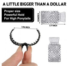 9 Pcs 라인 석 머리핀 높은 포니 테일을위한 작은 머리 발톱 클립 여자를위한 금속 유행 라인 석 헤어 액세서리 여자 두꺼운 긴 머리