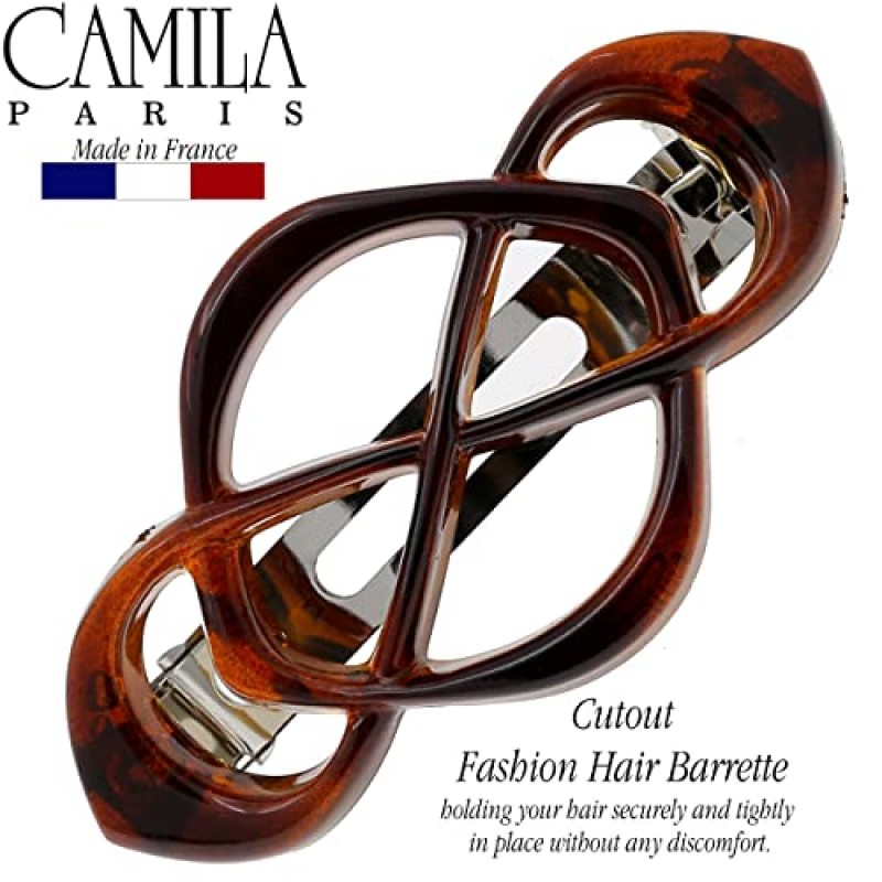 Camila Paris CP2425 여성용 프렌치 헤어 헤어핀 두꺼운 머리카락, 장식용 헤어 클립, 강력한 홀드 그립 여성용 헤어핀, 슬립 스타일링 방지 여성용 프렌치 헤어 액세서리, Made in France