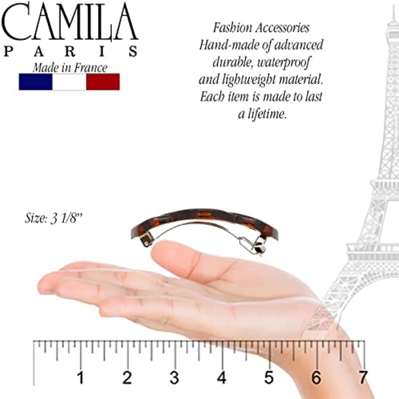 Camila Paris CP2425 여성용 프렌치 헤어 헤어핀 두꺼운 머리카락, 장식용 헤어 클립, 강력한 홀드 그립 여성용 헤어핀, 슬립 스타일링 방지 여성용 프렌치 헤어 액세서리, Made in France