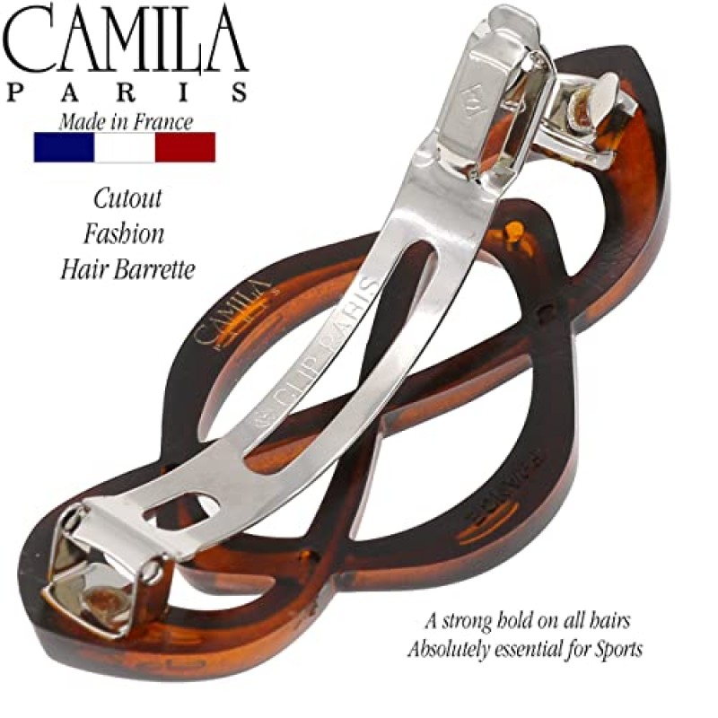 Camila Paris CP2425 여성용 프렌치 헤어 헤어핀 두꺼운 머리카락, 장식용 헤어 클립, 강력한 홀드 그립 여성용 헤어핀, 슬립 스타일링 방지 여성용 프렌치 헤어 액세서리, Made in France