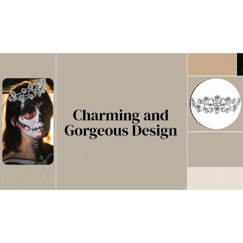 Beavorty 할로윈 해골 라인 석 티아라 고딕 여왕 의상 파티 헤어 밴드 공포 코스프레 머리띠 헤어 액세서리 할로윈 가장 무도회