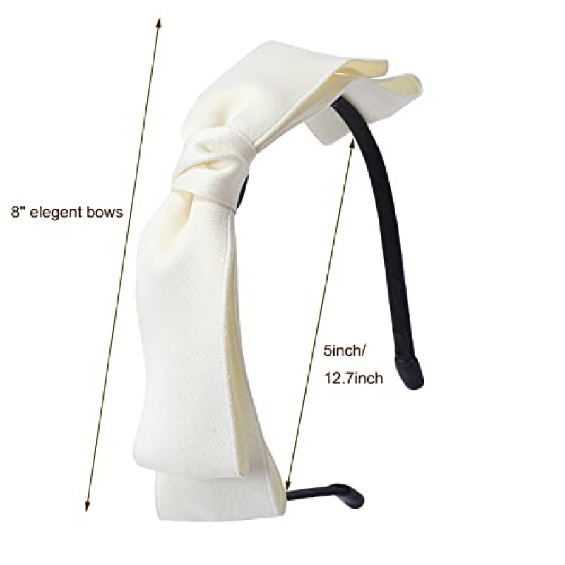 여자를위한 3PCS 머리띠 여자를위한 수제 새틴 활 Hairbands 액세서리 파티 장식 모자를 쓰고 있죠