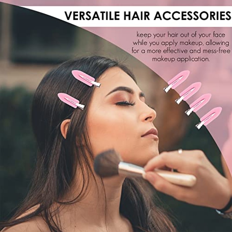 FANCYSIO 스킨케어 헤드밴드 세트 l 여성용 스파 헤어 액세서리 7개 팩 - 테리 천 헤드밴드, 손목 스크런치 및 헤어 클립(핑크)