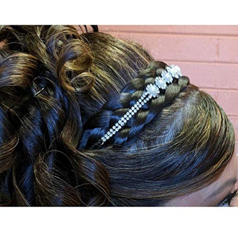 TOECWEGR 5 가닥 합성 머리 땋은 머리띠 헤어피스 클래식 Chunky Wide Plaited Braids Elastic멀티 컬러 머리띠 여성용 뷰티 헤어 액세서리