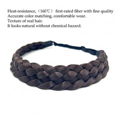 TOECWEGR 5 가닥 합성 머리 땋은 머리띠 헤어피스 클래식 Chunky Wide Plaited Braids Elastic멀티 컬러 머리띠 여성용 뷰티 헤어 액세서리