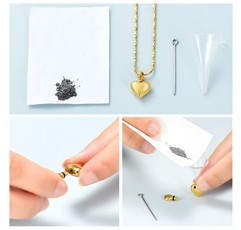 Imrsanl 유골을위한 작은 심장 화장 Urn 목걸이 스테인레스 스틸 기념 애쉬 펜던트 Keepsake Jewelry