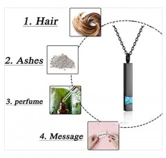 유골을위한 Urn 목걸이 스테인레스 스틸 바 펜던트 목걸이 큐브 기념 유골 목걸이 남성용 크리스탈 화장 Urn 펜던트