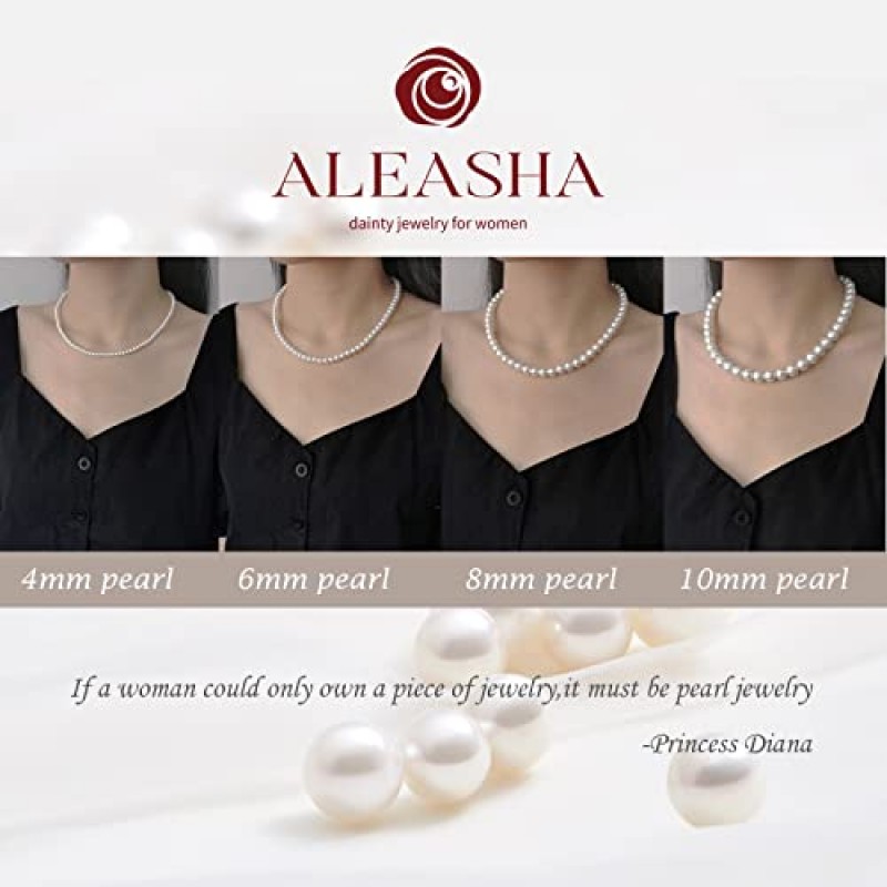 Aleasha 가짜 진주 목걸이 4mm-10mm 14 