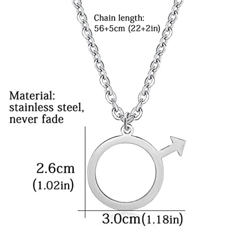 남성용 스테인레스 스틸 쥬얼리를 위한 TUSHUO 남성 기호 펜던트 목걸이