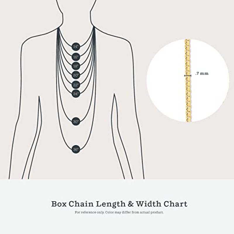 여성, 소녀 및 남성을 위한 KEZEF 스털링 실버 이탈리아 박스 체인 목걸이 | 얇고 튼튼한 0.7mm 솔리드 925 실버 목걸이, 스프링 링 걸쇠 포함