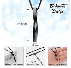 Abooxiu 유골을위한 화장 쥬얼리 트위스트 유골 목걸이 유골 화장 목걸이를위한 Urn 목걸이 여성 남성을위한 스테인레스 스틸 Urn 펜던트 기념 기념품