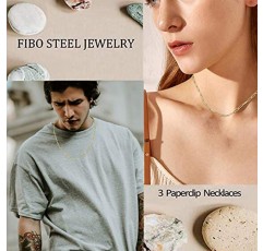 FIBO STEEL 3Pcs 여성을위한 14K 골드 도금 클립 체인 목걸이 클립 16-28 인치와 남성 링크 체인 목걸이