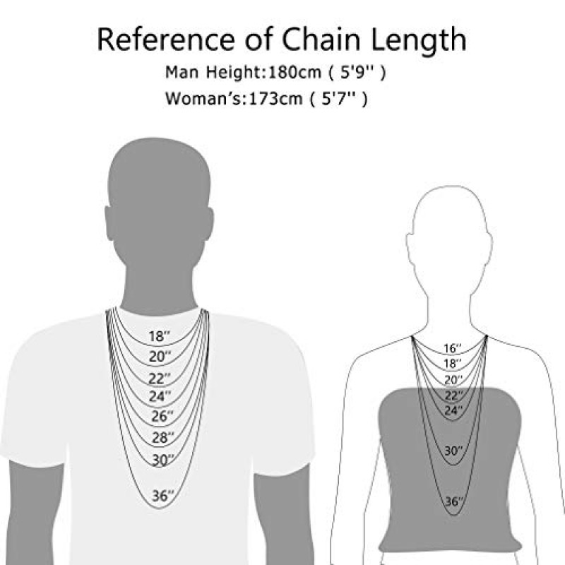 남성 여성용 PROSTEEL 스테인레스 스틸 체인 목걸이, 밀 체인/로프 체인/박스 체인, 블랙/실버/골드 톤, W:3mm/6mm, L: 18/20/22/24/26/28/30 인치, 선물 제공 상자