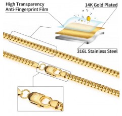 ROSIEYO 14k 골드 쿠바 링크 체인 목걸이 망 골드 체인 남자 목걸이 체인 골드 실제 도금 316L 스테인레스 스틸 다이아몬드 컷 마이애미 3.5/6/8/10mm 18/20/22/24/26 인치