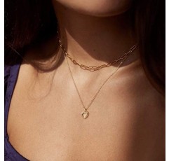 여성용 GDCOIN 목걸이 18K 골드 충전 미니멀리스트 Dainty Chain Beach Everyday Jewelry