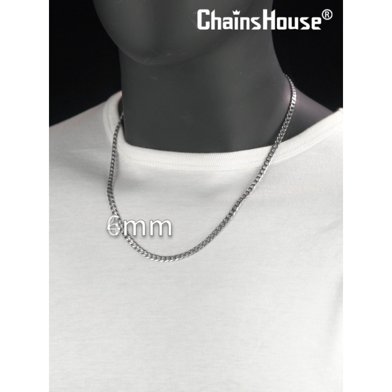 ChainsHouse 남자 여자 체인 쿠바 목걸이, 3mm/4mm/6mm/9mm/13mm 와이드 스테인레스 스틸/블랙 메탈/18K 골드 도금 트위스트 로프/Spiga/밀/커브 링크 목걸이, 14 