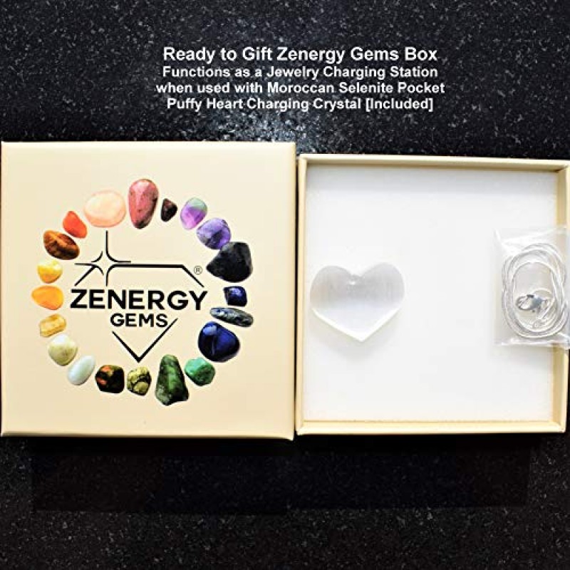 Zenergy Gems 충전 천연 히말라야 젬스톤 크리스탈 퍼펙트 펜던트 + 20