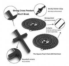 남자를위한 스테인레스 스틸 크로스 목걸이 남자를위한 소년 크로스 체인을위한 실버 크로스 목걸이 작은 크로스 펜던트 목걸이 간단한 보석