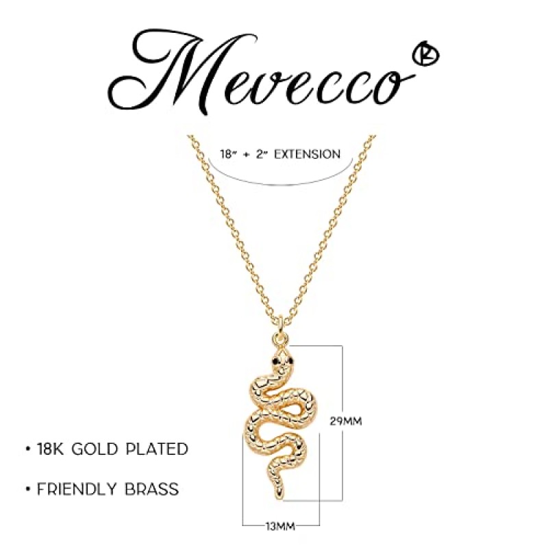 MEVECCO 여성을위한 동물 목걸이 18K 골드 채워진 고상한 나비 펜던트 입체 뱀 목걸이 독수리 목걸이 그녀를위한 골드 쥬얼리 선물